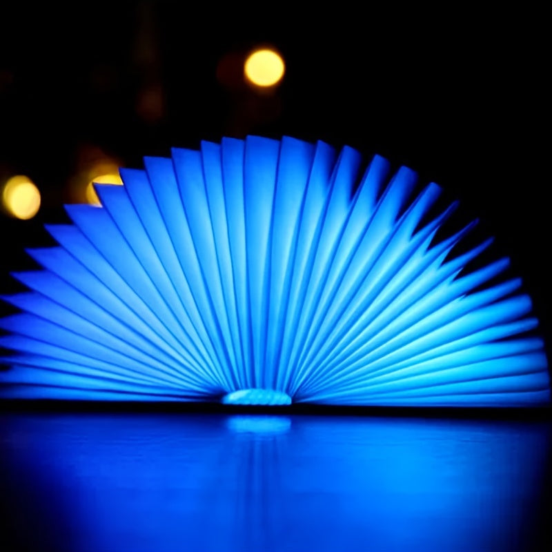 مصباح كتاب خشبي بخمسة ألوان، مصباح كتاب ليلي، مصباح كتاب قابل للطي لغرفة النوم، مصباح طاولة النوم، هدية عيد ميلاد دافئة، مصباح كتاب قابل للطي إبداعي، مصباح كتاب LED، شحن رومانسي