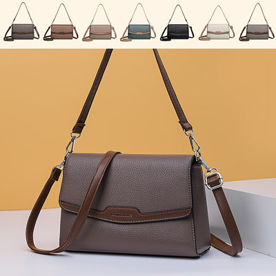 Women'S Crossbody Bag with Adjustable Strap - Purse, Magnetic Closure, Minimalist Everyday Bag for Women, Office, Travel, Parties - Available in Khaki, Light Brown, White, Gray, Purple, Black - Synthetic Faux Leather Handbag,