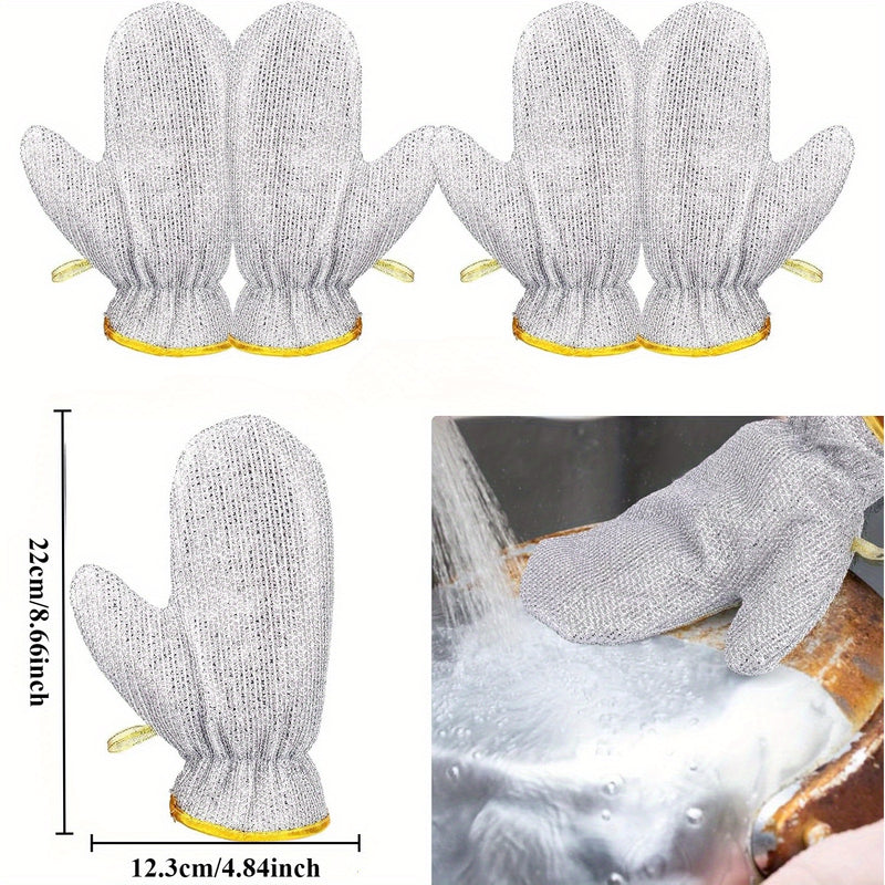 2 Pairs(4pcs) Scrubbing Wire Cleaning Cloth, Multipurpose Wire Dishwashing Rags for Wet and Dry Non-Scratch Wire Dishcloth Kitchen Cleaning Cloths for Scrubbing and Cleaning Dishes Pots Cooktops