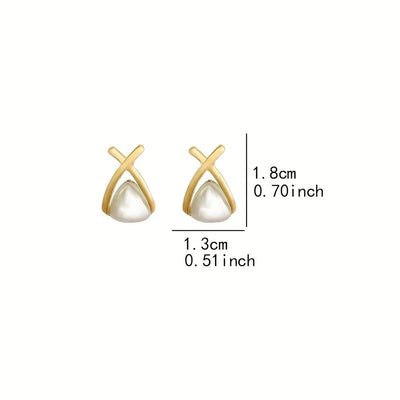 [NEW]A Pair of 2pcs, Geometric Triangle Bead Earrings, High-Quality Jewelry, Upgraded Temperament Earrings, High-End Decorative Earrings, Suitable for Daily Wear, Wedding Season Accessories, Suitable for Gifts for Girlfriends