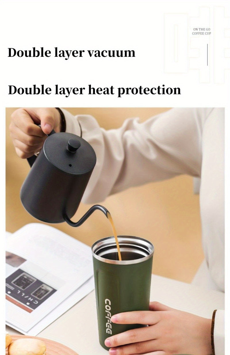 1pc Coffee Cup, Insulation And Cold Insulation Portable European High-end Exquisite Latte Cup For Men And Women, High-end Sense Portable Cup