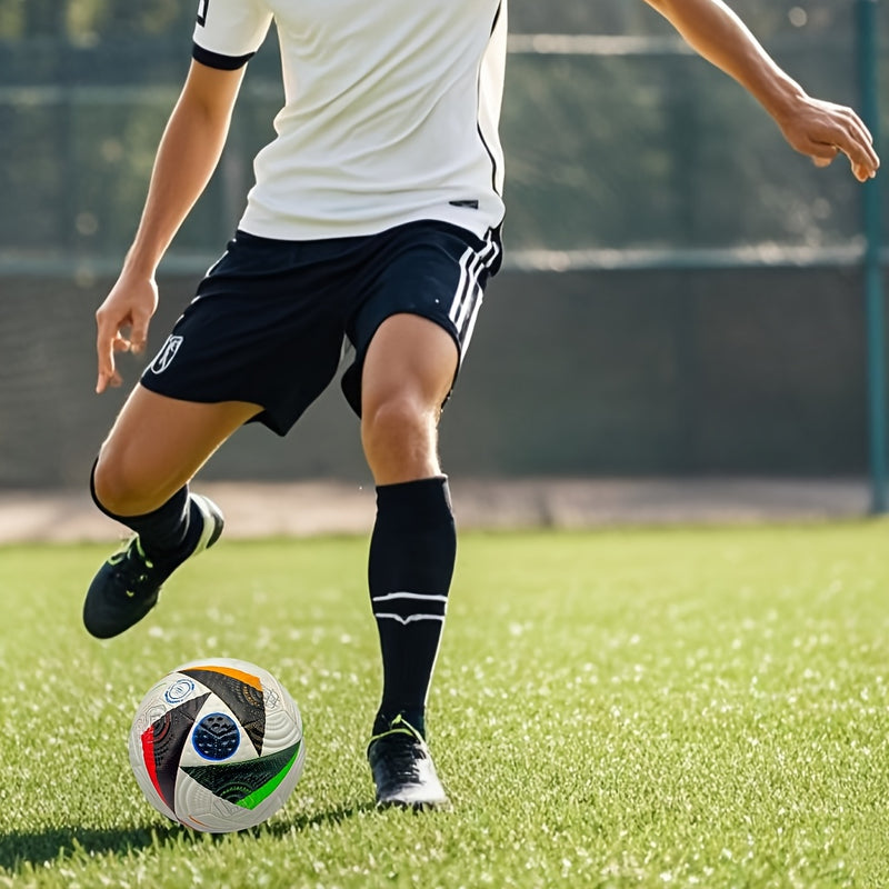 Durable No. 5 Soccer Ball - Perfect for Outdoor Training & Recreation, Ideal Gift for Teens & Adults - Red/Black, Hand-Stitched PU Material