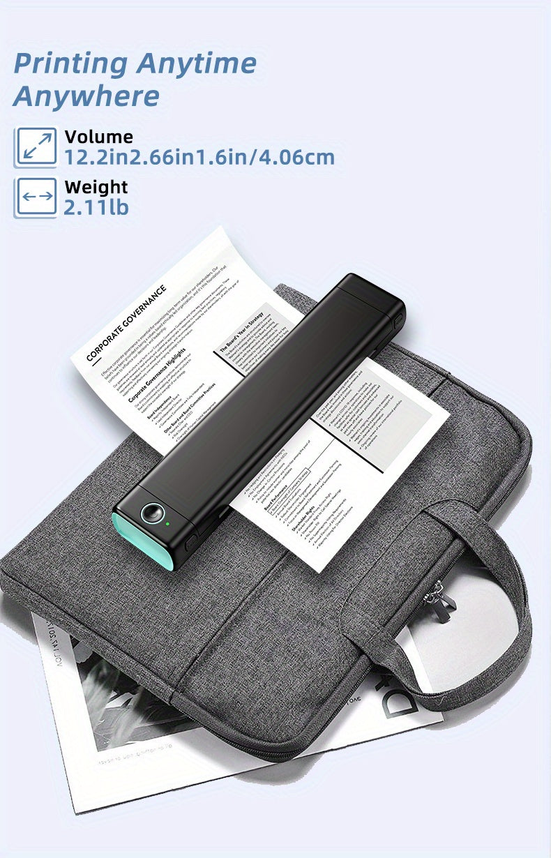 Wireless Portable Printer M08F: 21.59x27.94cm Thermal Printer, Ink Free, Mobile Printer That Can Be Used For Business, Office, Home, And Study, Compatible With Android And IOS