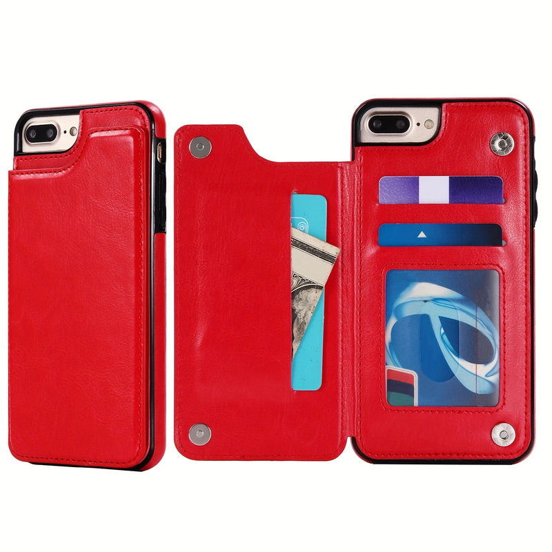 جراب iPhone قابل للطي من الجلد الصناعي عالي الجودة مع فتحات للبطاقات وحامل مقاوم للصدمات متوافق مع موديلات مختلفة بما في ذلك X XR XS Max 11 pro 12 pro 13 pro 14 15 16 SE 6 7 8 plus