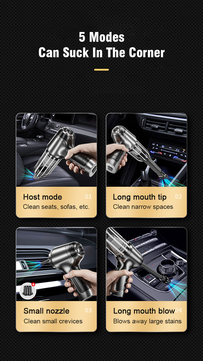 مكنسة كهربائية صغيرة لاسلكية متعددة الوظائف محمولة باليد، أداة تنظيف منزلية رطبة وجافة، مكنسة كهربائية داخلية للسيارة