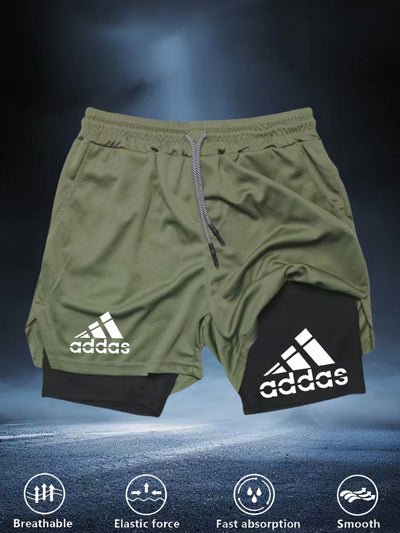 Men's Quick-Dry Athletic Gym Shorts with -Walk Design & 4-Way Stretch - Double-Layered Workout Leggings for Running,M Weightlifting, Hiking - All-Season Breathable Fitness Shorts with Drawstring Waist & Moisture-Wicking Techn