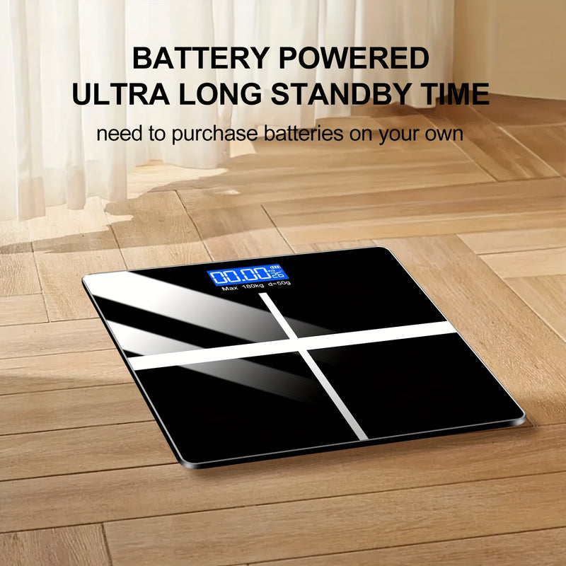 Home Bathroom Digital Weight Scale - High Precision Weighing, Maximum 179.99KG, Large LCD Display, Body Weight Scale, Battery Powered, Battery Not Included