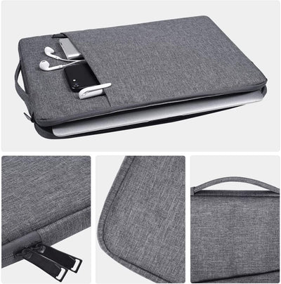 High Quality TSA-Compliant Laptop Sleeve Case with Handle for 33.02-40.64 cm MacBook Pro/Air, Dell XPS, Acer Chromebook, Lenovo & Most Laptops - Durable Nylon Fabric, Ergonomic Design, Deep Gray/Navy/Black, Laptop Bag