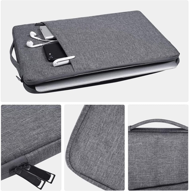 High Quality TSA-Compliant Laptop Sleeve Case with Handle for 33.02-40.64 cm MacBook Pro/Air, Dell XPS, Acer Chromebook, Lenovo & Most Laptops - Durable Nylon Fabric, Ergonomic Design, Deep Gray/Navy/Black, Laptop Bag