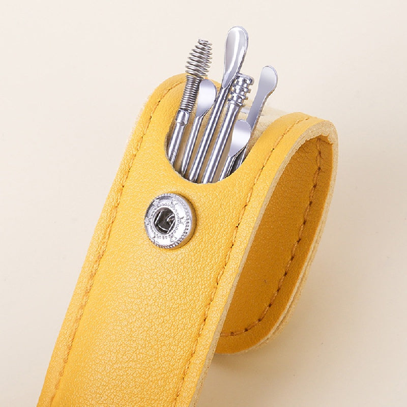 6 قطع من أدوات تنظيف الأذن وإزالة الشمع - أعواد تنظيف الأذن لإزالة شمع الأذن بسهولة وفعالية - ملعقة تنظيف الأذن للعناية الصحية للتنظيف والصيانة