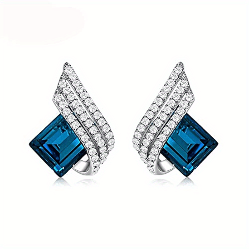 Blue Shining Diva Fashion Angel Wings Pendant Necklace, Jewellery Set, Gifts for Men And Girls