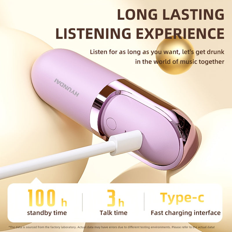 HYUNDAI HY-S13 2025 Wireless Earbuds - 100+ Hour Battery Life, 0 Pressure Sensation, 6.0 Flash Connection, 6.0 Wireless, 6.0 Wireless Earbuds with 6.0 Wireless Technology, Comfortable Fit For Everyday Use, Sleek Earbud Design