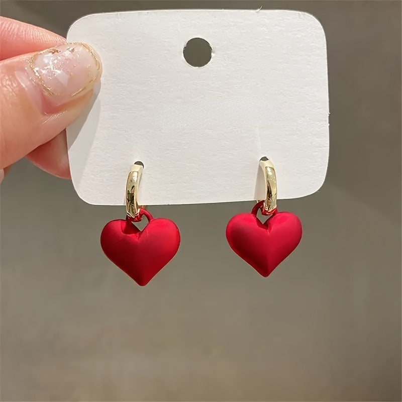 Creative Shiny Delicate Heart Earrings, Elegant Temperament Heart Earrings, Birthday Commemorative Party Christmas Gifts