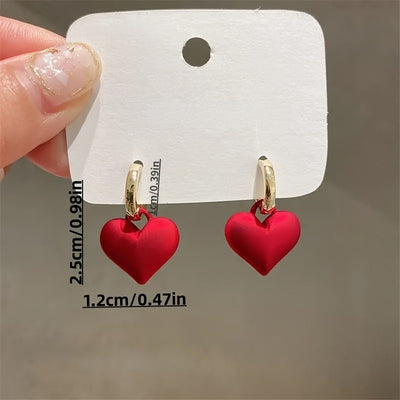Creative Shiny Delicate Heart Earrings, Elegant Temperament Heart Earrings, Birthday Commemorative Party Christmas Gifts
