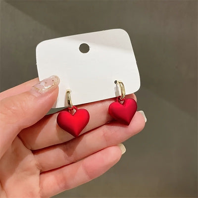 Creative Shiny Delicate Heart Earrings, Elegant Temperament Heart Earrings, Birthday Commemorative Party Christmas Gifts