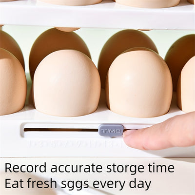 ZHOHO TANT 3-Tier Egg Holder for Refrigerator – Clear Plastic Egg Storage Container with Large Capacity, Durable & Easy Access Design for Home Kitchen Organization, Egg Trays