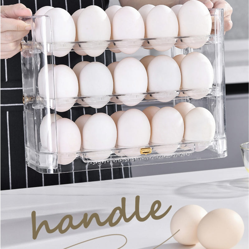 ZHOHO TANT 3-Tier Egg Holder for Refrigerator – Clear Plastic Egg Storage Container with Large Capacity, Durable & Easy Access Design for Home Kitchen Organization, Egg Trays