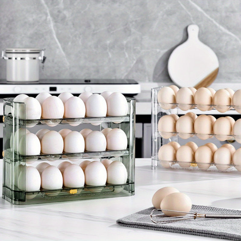 ZHOHO TANT 3-Tier Egg Holder for Refrigerator – Clear Plastic Egg Storage Container with Large Capacity, Durable & Easy Access Design for Home Kitchen Organization, Egg Trays