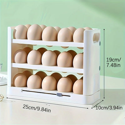 ZHOHO TANT 3-Tier Egg Holder for Refrigerator – Clear Plastic Egg Storage Container with Large Capacity, Durable & Easy Access Design for Home Kitchen Organization, Egg Trays
