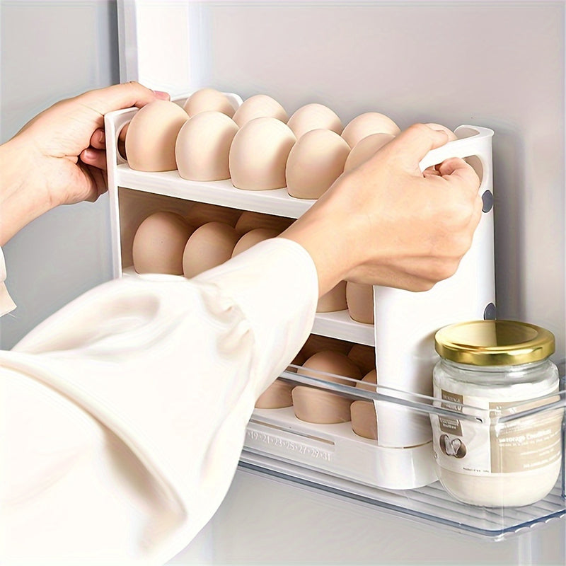 ZHOHO TANT 3-Tier Egg Holder for Refrigerator – Clear Plastic Egg Storage Container with Large Capacity, Durable & Easy Access Design for Home Kitchen Organization, Egg Trays
