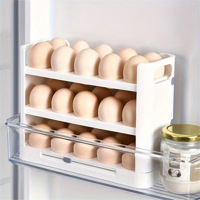 ZHOHO TANT 3-Tier Egg Holder for Refrigerator – Clear Plastic Egg Storage Container with Large Capacity, Durable & Easy Access Design for Home Kitchen Organization, Egg Trays