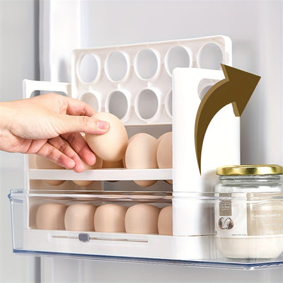 ZHOHO TANT 3-Tier Egg Holder for Refrigerator – Clear Plastic Egg Storage Container with Large Capacity, Durable & Easy Access Design for Home Kitchen Organization, Egg Trays