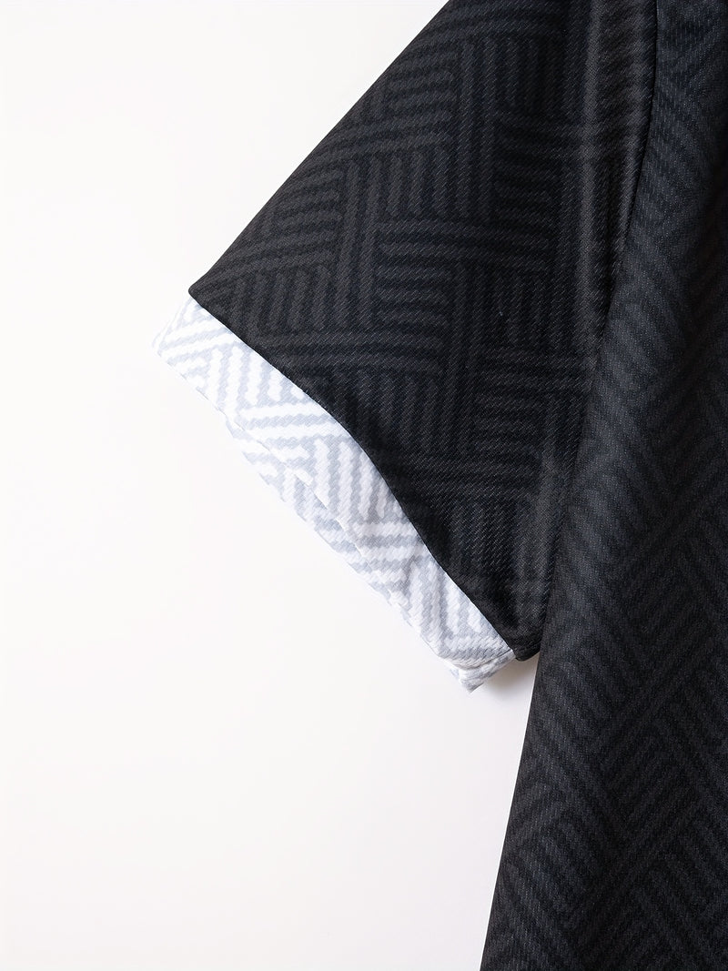 تي شيرت رجالي بأكمام قصيرة + شورت بدلة رياضية كاجوال باللون الأزرق