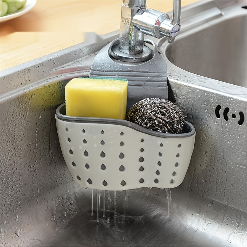 [Space-Saving] Adjustable Snap-On Kitchen Sink Organizer | Durable Plastic Design | Space-Saving | Kitchen Sink Accessories