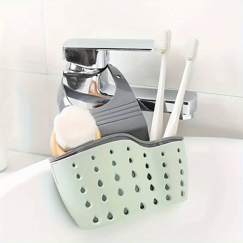 [Space-Saving] Adjustable Snap-On Kitchen Sink Organizer | Durable Plastic Design | Space-Saving | Kitchen Sink Accessories