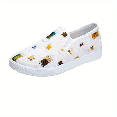 Women's Simple Canvas Shoes, Casual Slip On Outdoor Shoes, Comfortable Low Top Sneakers