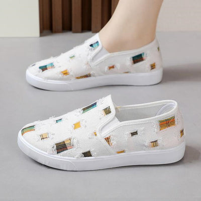 Women's Simple Canvas Shoes, Casual Slip On Outdoor Shoes, Comfortable Low Top Sneakers