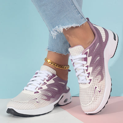 Women's Breathable Mesh Sneakers, Casual Lace Up Outdoor Shoes, Comfortable Low Top Sport Shoes