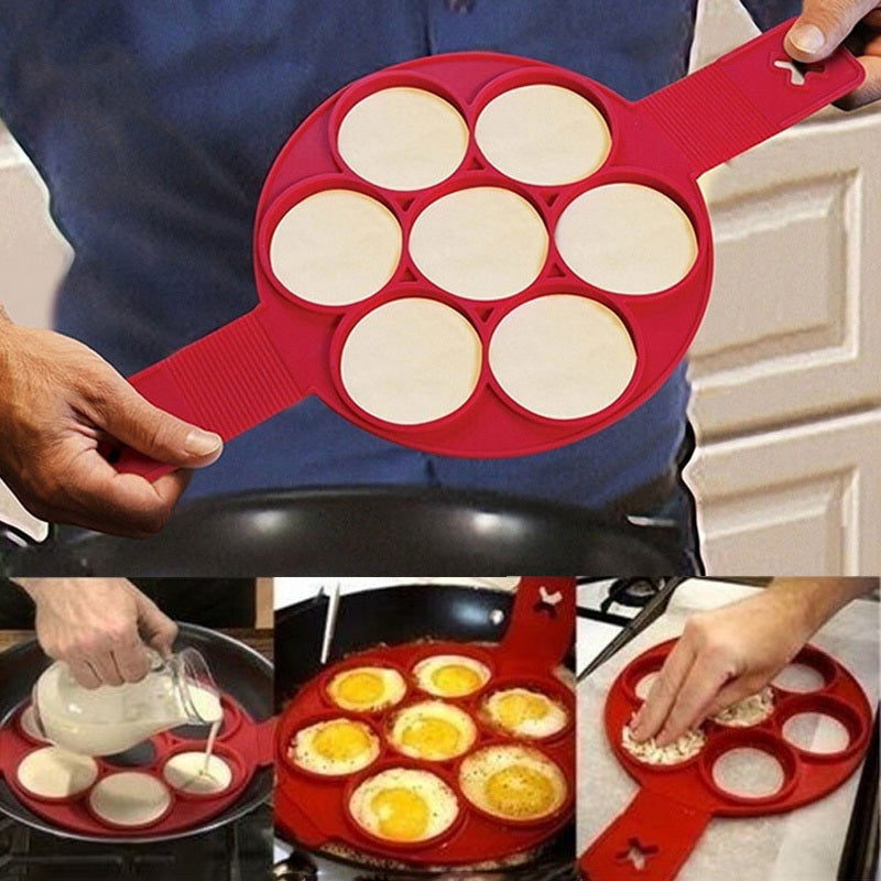 1pc, Silicone Non-Stick Pancake Mold, Egg Frying Mold, Baking Tool, Kitchen Supplies, Kitchen Accessories