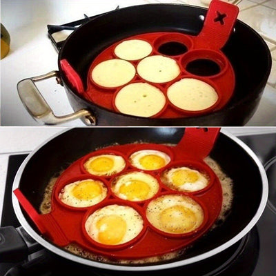 1pc, Silicone Non-Stick Pancake Mold, Egg Frying Mold, Baking Tool, Kitchen Supplies, Kitchen Accessories