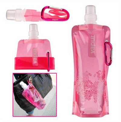Collapsible Water Flask, Portable Sports Water Bottle, Freezable Drink Pouch, Innovative Gift Fitness Gear - Durable PP Material, Leakproof Seal, Includes Carabiner