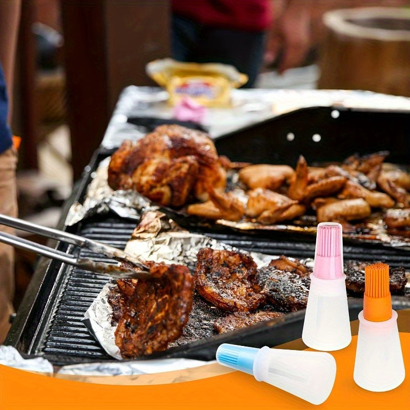 1pc Silicone Basting Brush with Integrated Oil Dispenser, Food Grade, Durable Kitchen Tool, with Oil Dispenser for BBQ, Roasting, And Baking