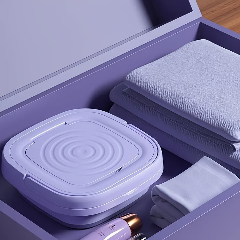 1 Small Folding Washing Machine, Suitable for Car Travel And Dormitory Placement. Space-Saving, Convenient Small Appliance for Washing Underwear, Socks And Underwear Separately