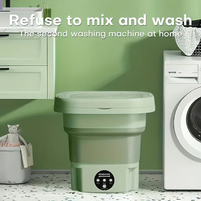 1 Small Folding Washing Machine, Suitable for Car Travel And Dormitory Placement. Space-Saving, Convenient Small Appliance for Washing Underwear, Socks And Underwear Separately