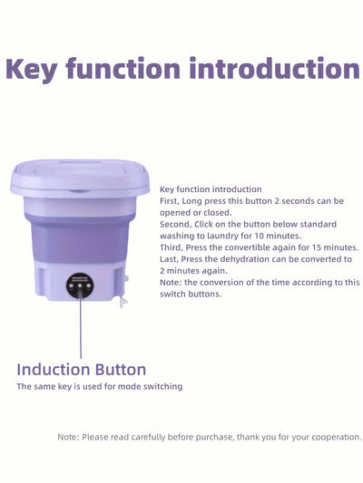 1 Small Folding Washing Machine, Suitable for Car Travel And Dormitory Placement. Space-Saving, Convenient Small Appliance for Washing Underwear, Socks And Underwear Separately