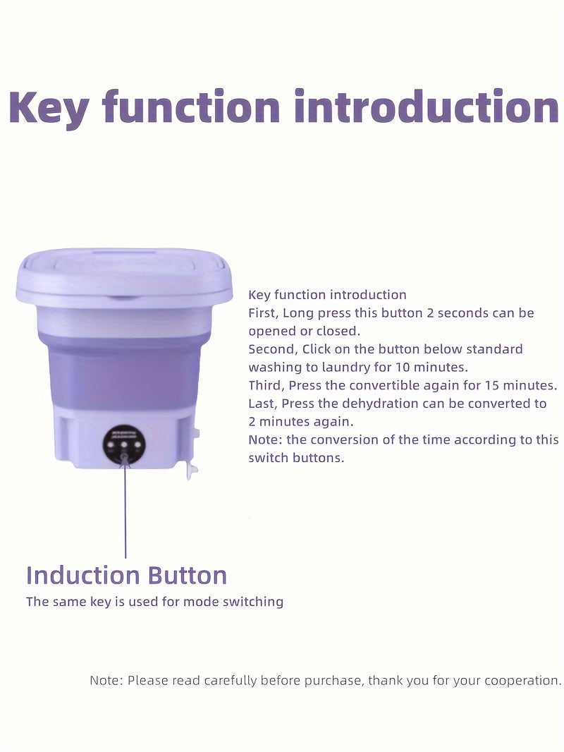 1 Small Folding Washing Machine, Suitable for Car Travel And Dormitory Placement. Space-Saving, Convenient Small Appliance for Washing Underwear, Socks And Underwear Separately