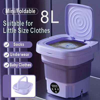 1 Small Folding Washing Machine, Suitable for Car Travel And Dormitory Placement. Space-Saving, Convenient Small Appliance for Washing Underwear, Socks And Underwear Separately