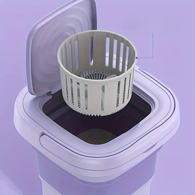 1 Small Folding Washing Machine, Suitable for Car Travel And Dormitory Placement. Space-Saving, Convenient Small Appliance for Washing Underwear, Socks And Underwear Separately