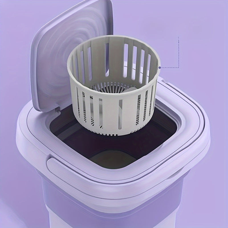 1 Small Folding Washing Machine, Suitable for Car Travel And Dormitory Placement. Space-Saving, Convenient Small Appliance for Washing Underwear, Socks And Underwear Separately