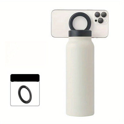 Magnetic Insulated Sports Water Bottle with Phone Holder, 304 Stainless Steel, Leakproof, Keeps Drinks Hot or Cold, Ideal for Gym, Office, Travel