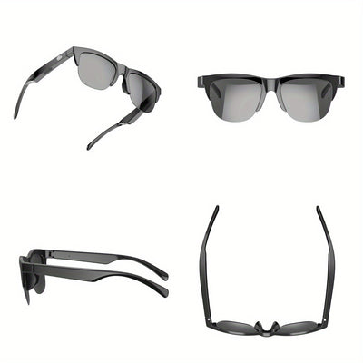 Smart Glasses V5.3, Wireless Wireless Headphones, Multifunctional HD Lens, Rechargeable Battery, Touch Control, Built-in Microphone, Outdoor Sports, HIFI Sound Quality, Unisex, USB Rechargeable, 80mAh Battery Life