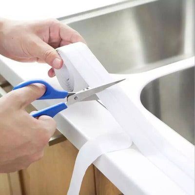 1 Roll (5m/16.4ft) Super Sticky Waterproof Self-Adhesive Seal Strip Tape - Heavy Duty, No Tools Needed, for Bathroom, Kitchen, Toilet, Sink, Shower, Bathtub, Appliances - Leakproof, Dustproof - Ideal for DIY &, Home Improveme
