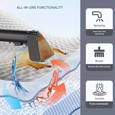 Carpet Cleaning Machine with Strong Suction - Heavy-Duty Deep Cleaner, IPX4 Waterproof, Powerful Suction for Carpets, Upholstery, Hardwood Floors - Includes Hose & Nozzle - Ideal for Home, Office, Pet Hair Removal - Compatibl