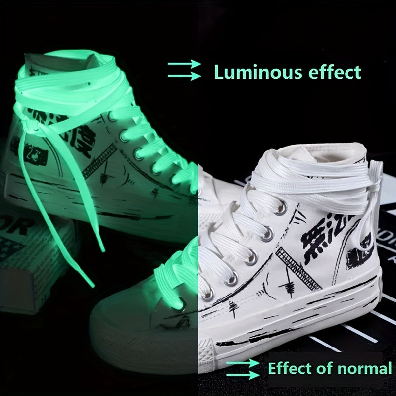 1 Pair Luminous Shoelaces For Sneakers Men Women Sports Shoes, Reflective Shoelaces