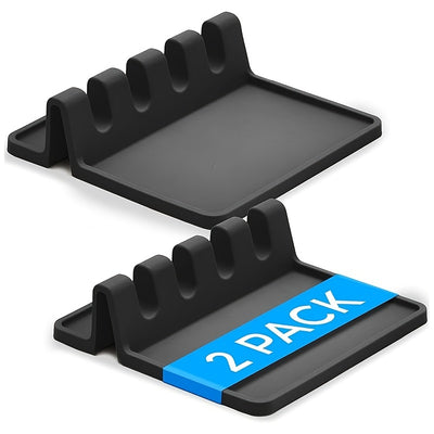 Kitchen Silicone Utensil Holder -, Durable Spoon Rest with Drip Mat - Heat-Resistant Spoon Holder for Stovetops - Spoon Rest for Kitchen Countertops - Support for Kitchen Tools And Utensils.