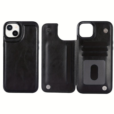 جراب iPhone قابل للطي من الجلد الصناعي عالي الجودة مع فتحات للبطاقات وحامل مقاوم للصدمات متوافق مع موديلات مختلفة بما في ذلك X XR XS Max 11 pro 12 pro 13 pro 14 15 16 SE 6 7 8 plus